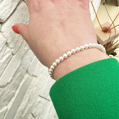 bracciale di perle in argento 925