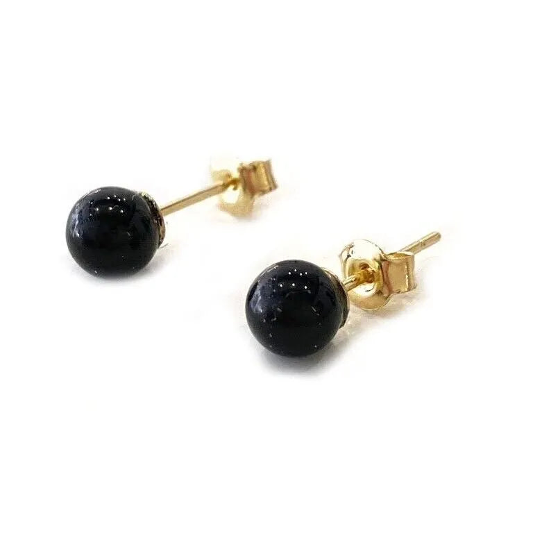orecchini di perle nere in oro