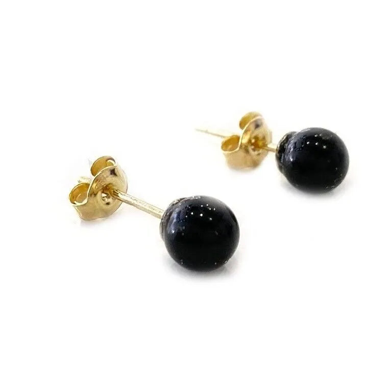 orecchini di perle nere in oro